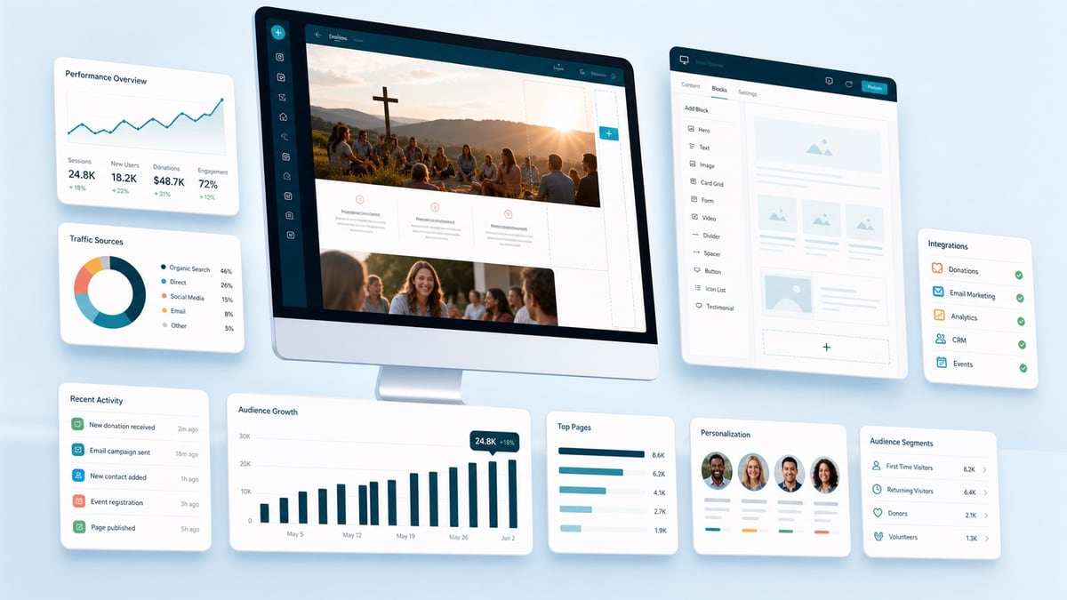 Church website preview on the Ministry Impact Platform